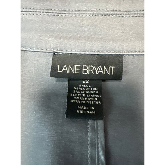 Lane Bryant Single-Button Striped Cuffs Gray Blazer Women's Size 22 - Picture 8 of 10